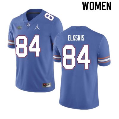 Women's Florida Gators #84 Nick Elksnis NCAA Nike Royal Authentic Stitched College Football Jersey LCM0062NB